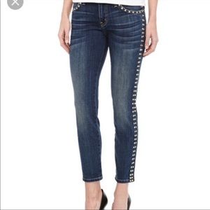 Current/Elliott Gold Studded Cropped Jeans Sz 27